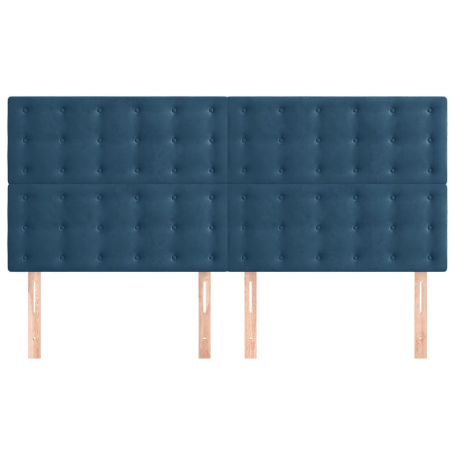 Hoofdborden 4 St 90X5X78/88 Cm Fluweel Donkerblauw 1 180 cm