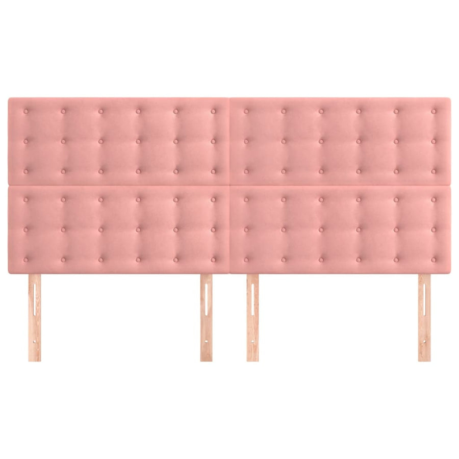 Hoofdbord roze 180x5x118/128 cm fluweel