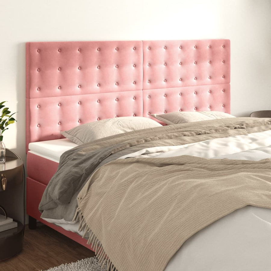 Hoofdbord roze 180x5x118/128 cm fluweel