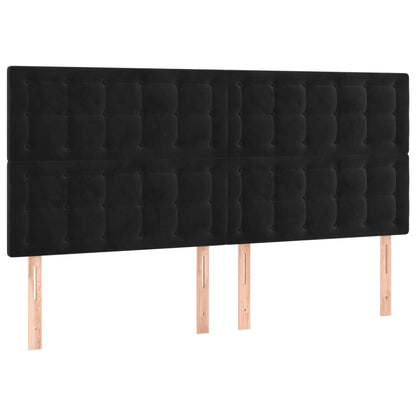 Hoofdborden 4 St 100X5X78/88 Cm Fluweel Zwart