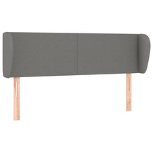 Hoofdbord Met Randen Stof 147 x 23 x 78/88 cm Donkergrijs