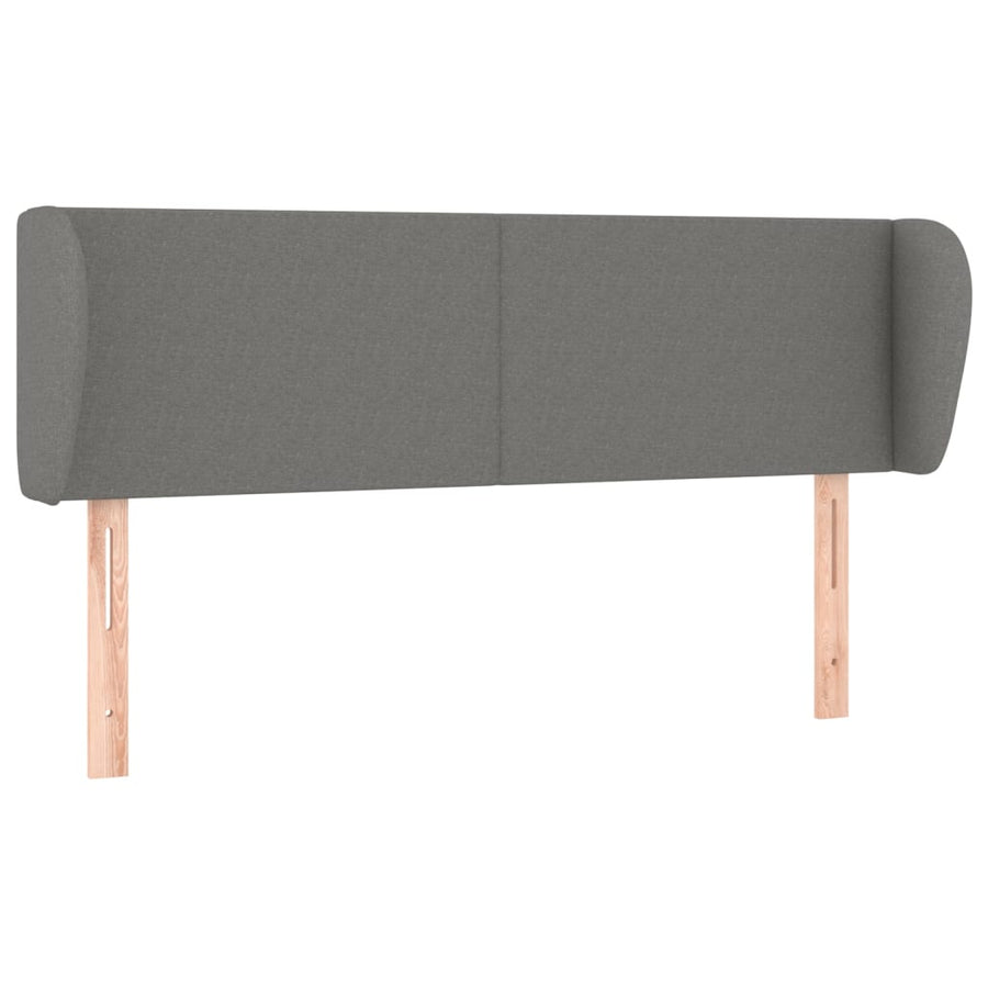 Hoofdbord Met Randen Stof 147 x 23 x 78/88 cm Donkergrijs