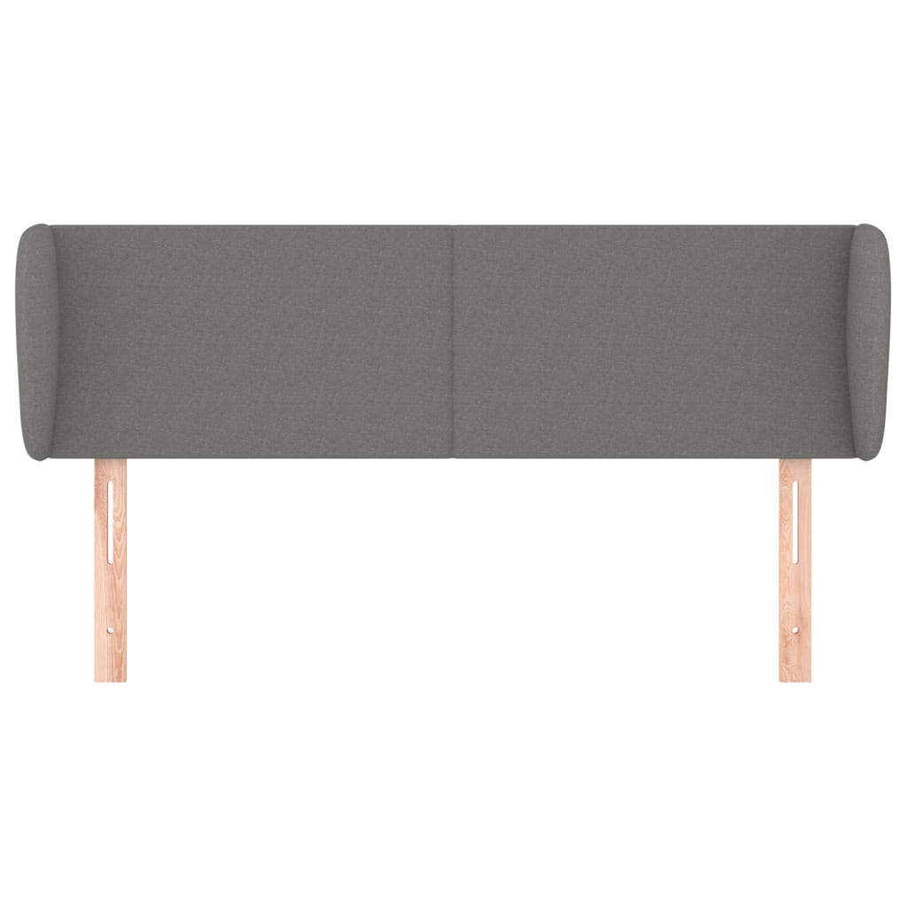 Hoofdbord Met Randen Stof 147 x 23 x 78/88 cm Donkergrijs