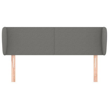 Hoofdbord Met Randen Stof 147 x 23 x 78/88 cm Donkergrijs