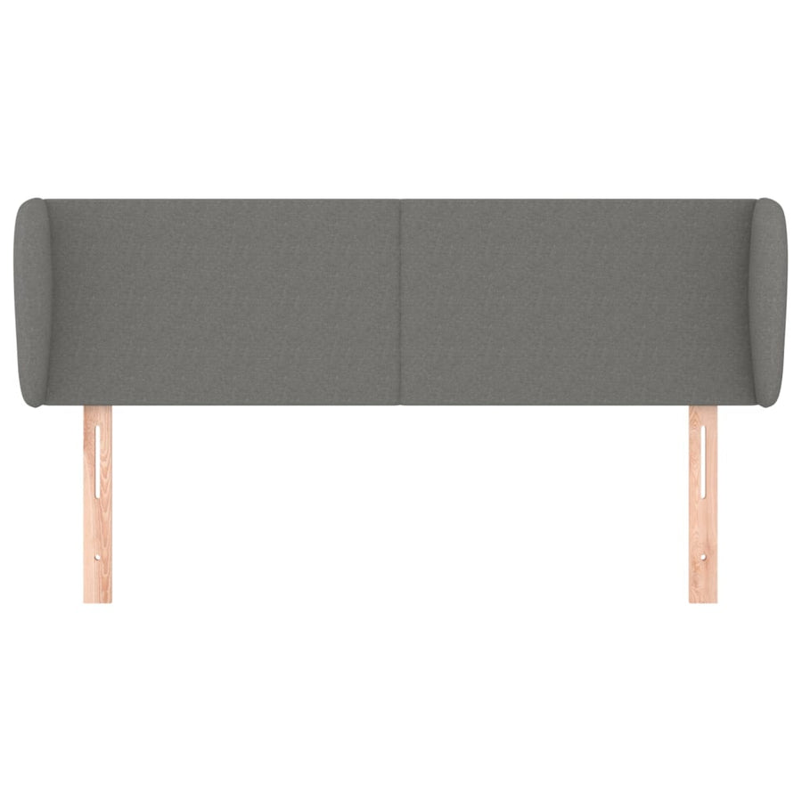 Hoofdbord Met Randen Stof 147 x 23 x 78/88 cm Donkergrijs