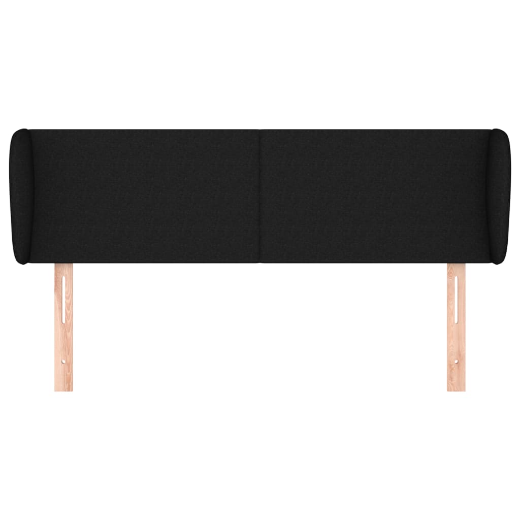 Hoofdbord Met Randen Stof 147 x 23 x 78/88 cm Zwart