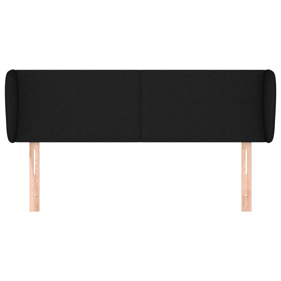 Hoofdbord Met Randen Stof 147 x 23 x 78/88 cm Zwart