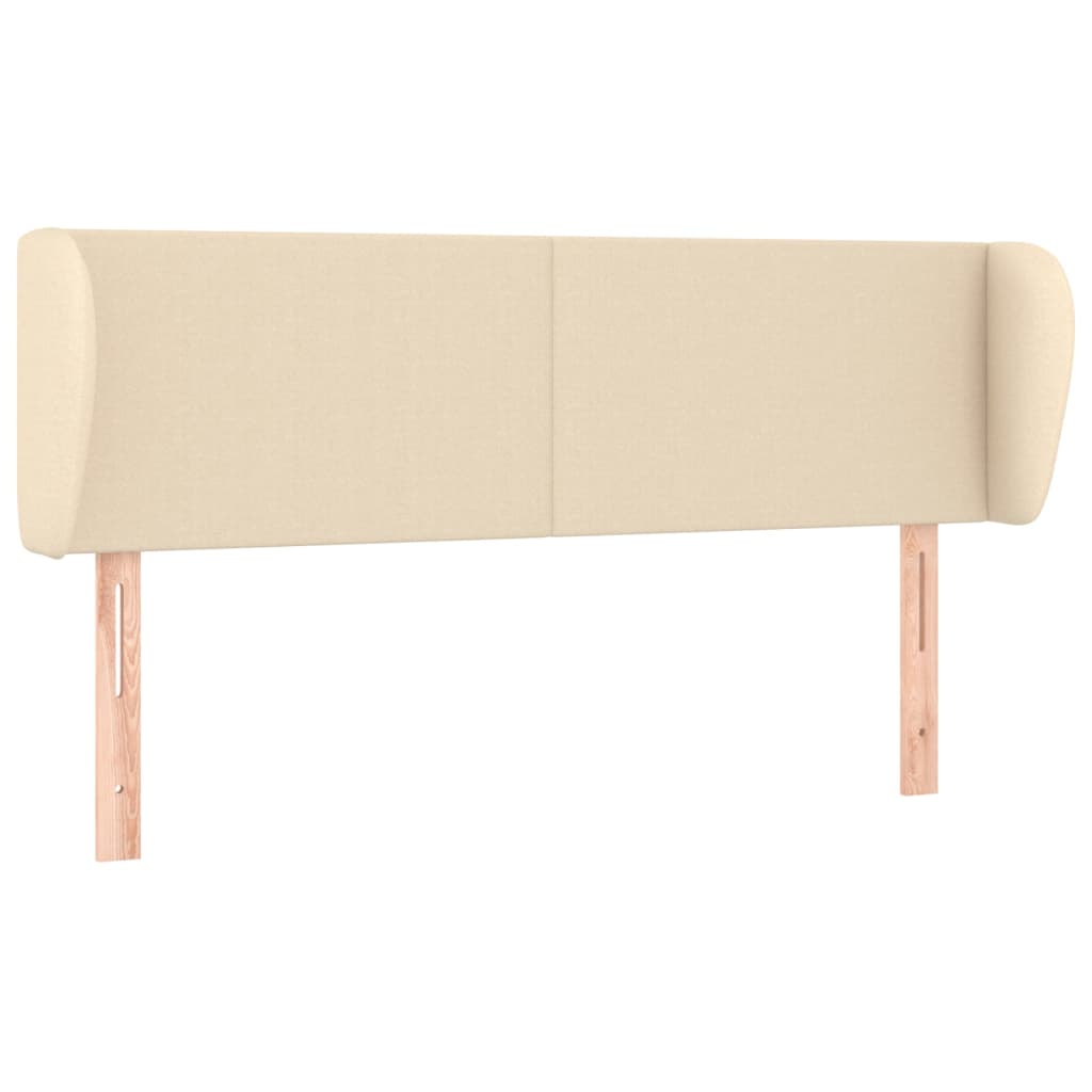 Hoofdbord Met Randen Stof Kleurig 147 x 23 x 78/88 cm Crème