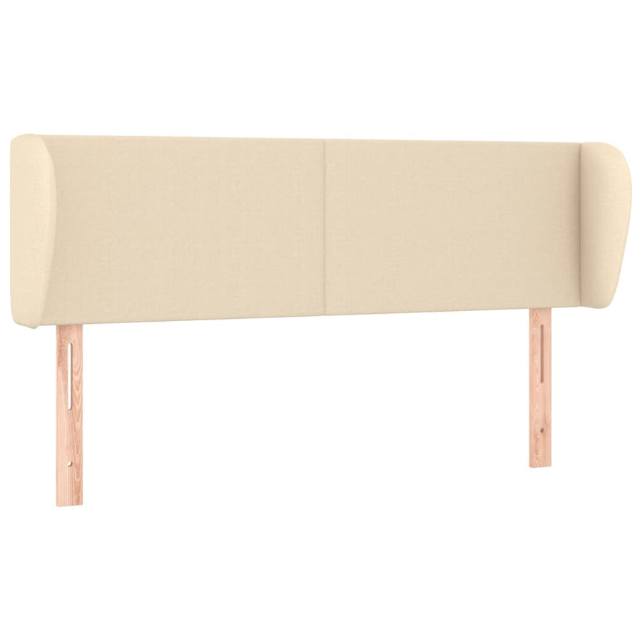 Hoofdbord Met Randen Stof Kleurig 147 x 23 x 78/88 cm Crème