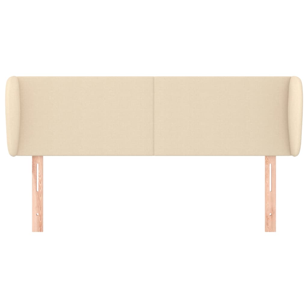 Hoofdbord Met Randen Stof Kleurig 147 x 23 x 78/88 cm Crème