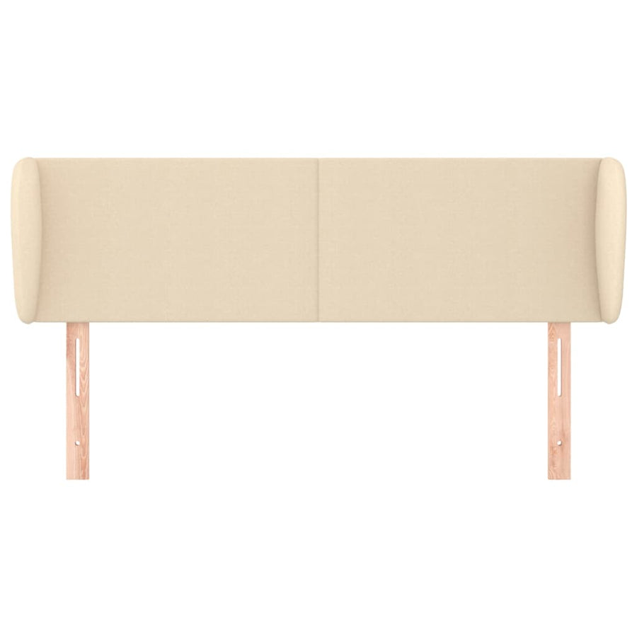 Hoofdbord Met Randen Stof Kleurig 147 x 23 x 78/88 cm Crème