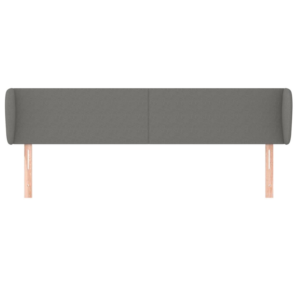 Hoofdbord met randen 163x23x78/88 cm stof donkergrijs 163 x 23 x 78/88 cm Donkergrijs