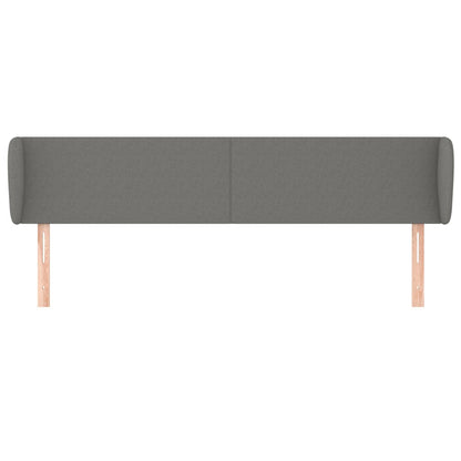 Hoofdbord met randen 163x23x78/88 cm stof donkergrijs 163 x 23 x 78/88 cm Donkergrijs