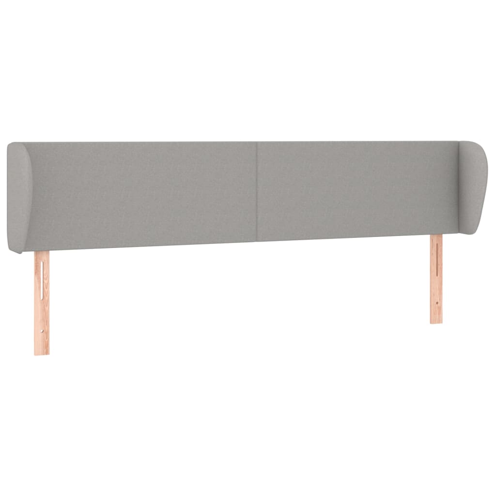 Hoofdbord met randen 183x23x78/88 cm stof lichtgrijs 183 x 23 x 78/88 cm Lichtgrijs