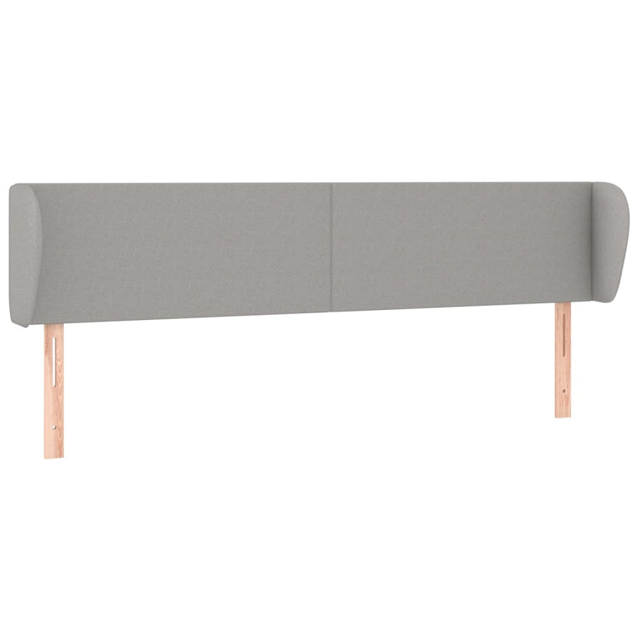 Hoofdbord met randen 183x23x78/88 cm stof lichtgrijs 183 x 23 x 78/88 cm Lichtgrijs