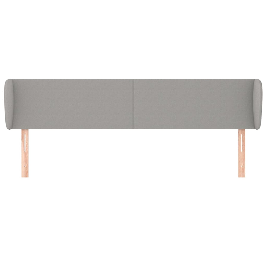Hoofdbord met randen 183x23x78/88 cm stof lichtgrijs 183 x 23 x 78/88 cm Lichtgrijs