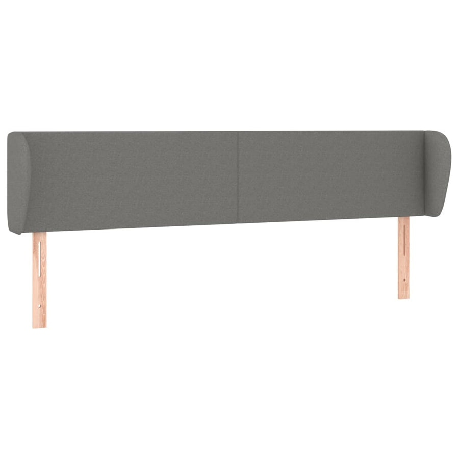 Hoofdbord met randen 183x23x78/88 cm stof donkergrijs 183 x 23 x 78/88 cm Donkergrijs