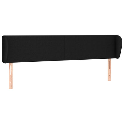 Hoofdbord Met Randen Stof 183 x 23 x 78/88 cm Zwart