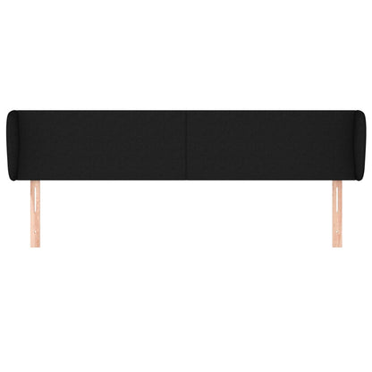 Hoofdbord Met Randen Stof 183 x 23 x 78/88 cm Zwart