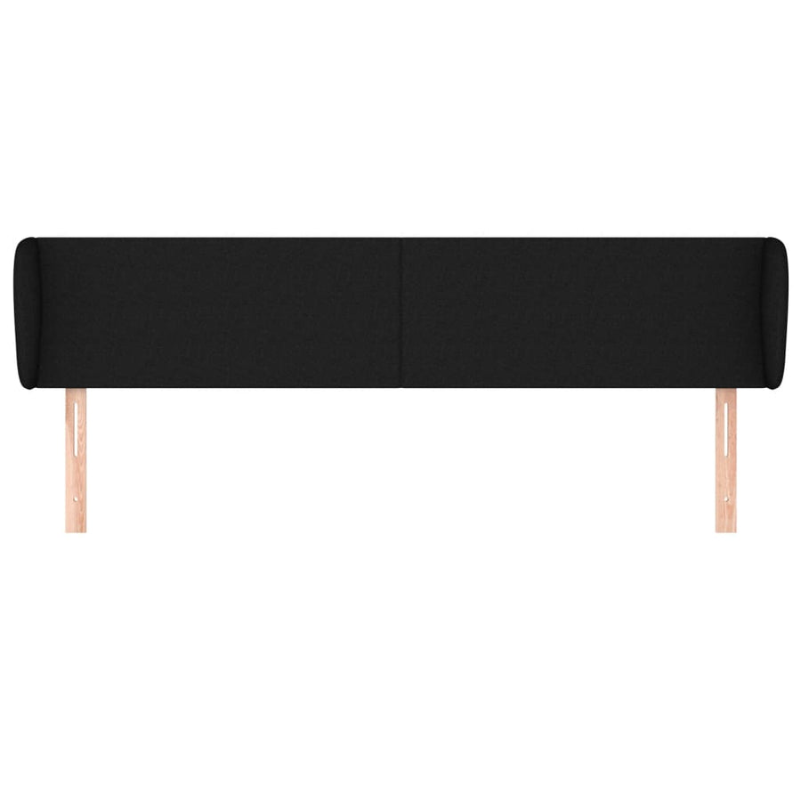 Hoofdbord Met Randen Stof 183 x 23 x 78/88 cm Zwart