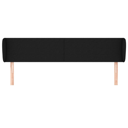 Hoofdbord Met Randen Stof 203 x 23 x 78/88 cm Zwart