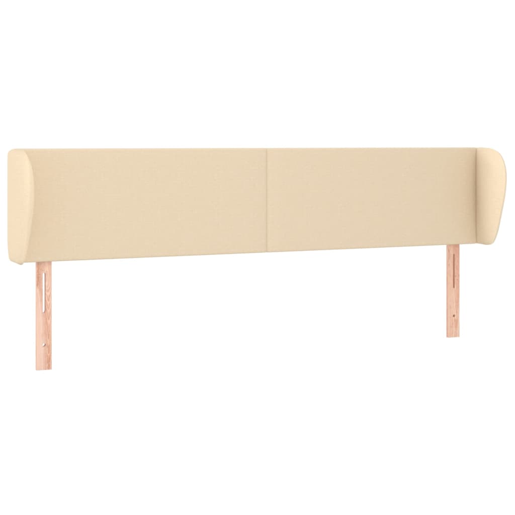 Hoofdbord Met Randen Stof Kleurig 203 x 23 x 78/88 cm Crème
