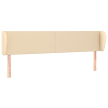 Hoofdbord Met Randen Stof Kleurig 203 x 23 x 78/88 cm Crème