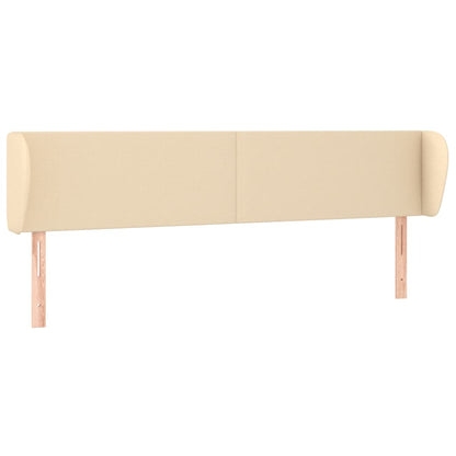 Hoofdbord Met Randen Stof Kleurig 203 x 23 x 78/88 cm Crème