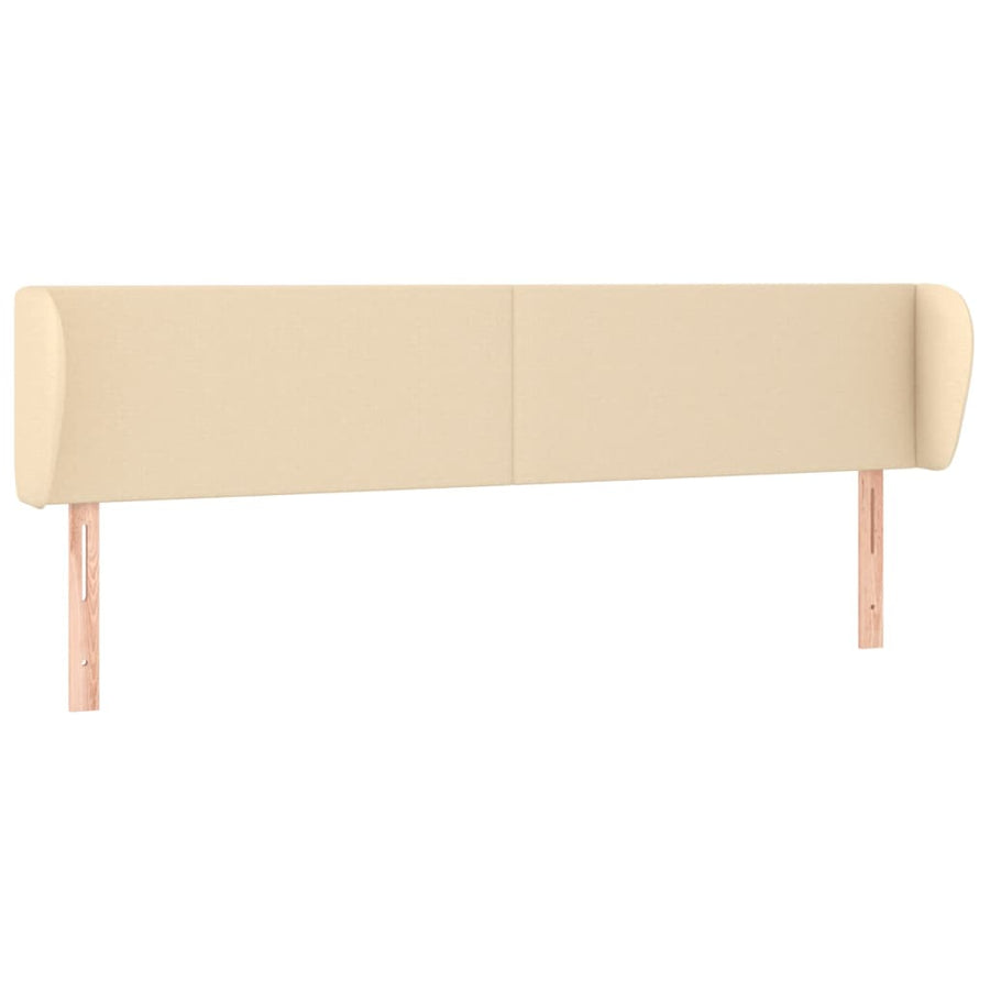 Hoofdbord Met Randen Stof Kleurig 203 x 23 x 78/88 cm Crème
