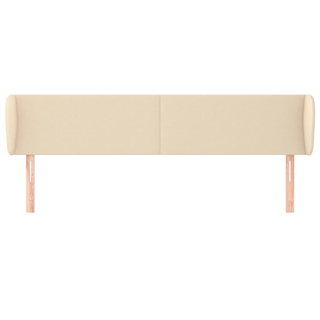 Hoofdbord Met Randen Stof Kleurig 203 x 23 x 78/88 cm Crème