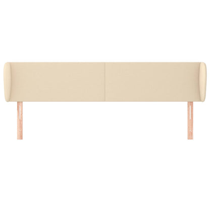 Hoofdbord Met Randen Stof Kleurig 203 x 23 x 78/88 cm Crème