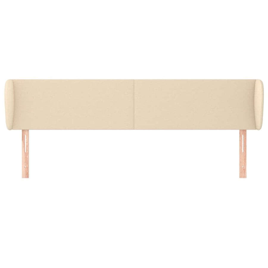 Hoofdbord Met Randen Stof Kleurig 203 x 23 x 78/88 cm Crème
