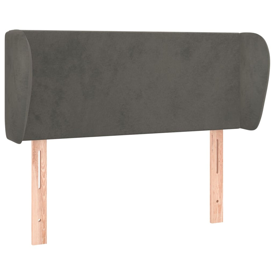 Hoofdbord Met Randen 83X23X78/88 Cm Fluweel Donkergrijs