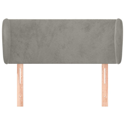 Hoofdbord Met Randen 93X23X78/88 Cm Fluweel Lichtgrijs
