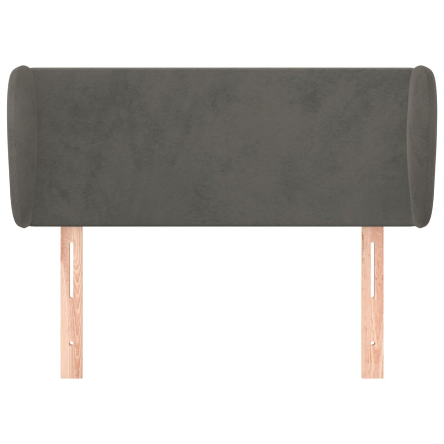 Hoofdbord Met Randen 93X23X78/88 Cm Fluweel Donkergrijs