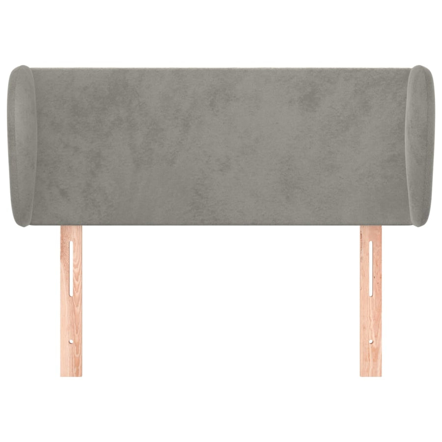 Hoofdbord Met Randen Fluweel 103 x 23 x 78/88 cm Lichtgrijs