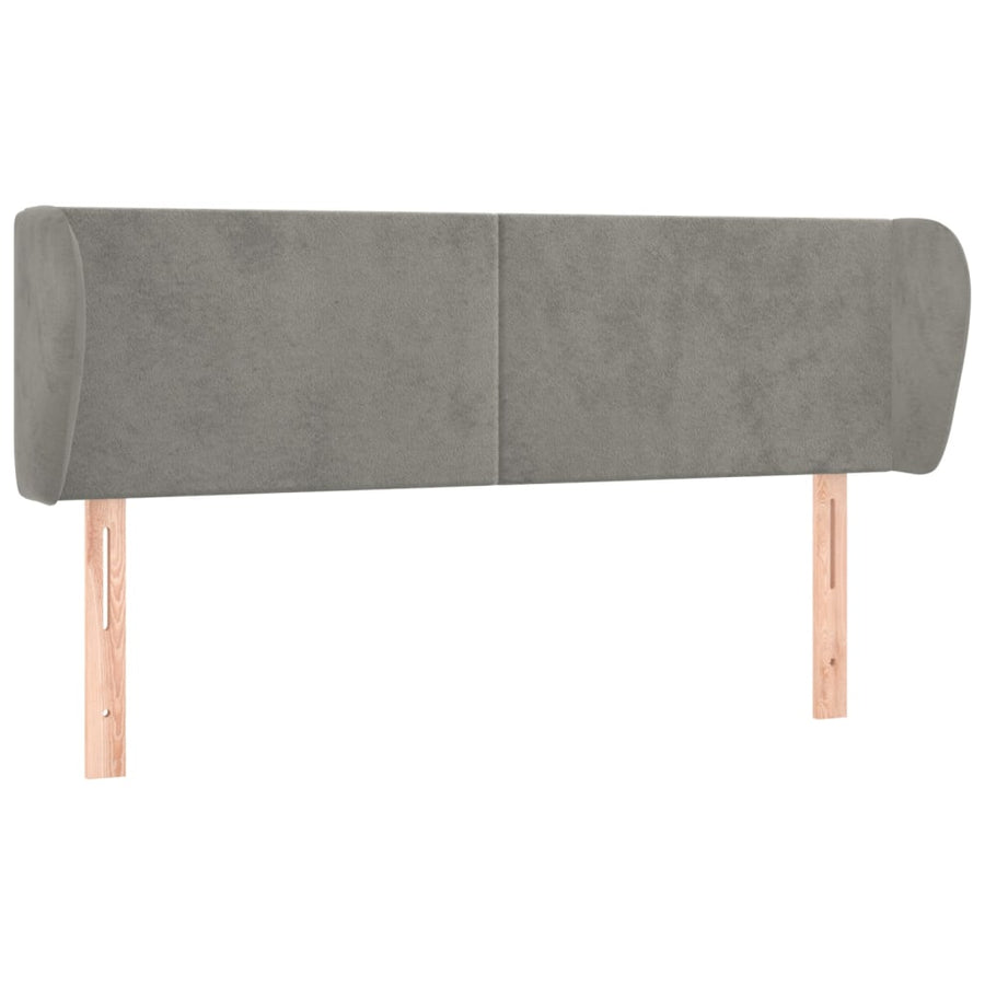 Hoofdbord Met Randen 147X23X78/88 Cm Fluweel Lichtgrijs