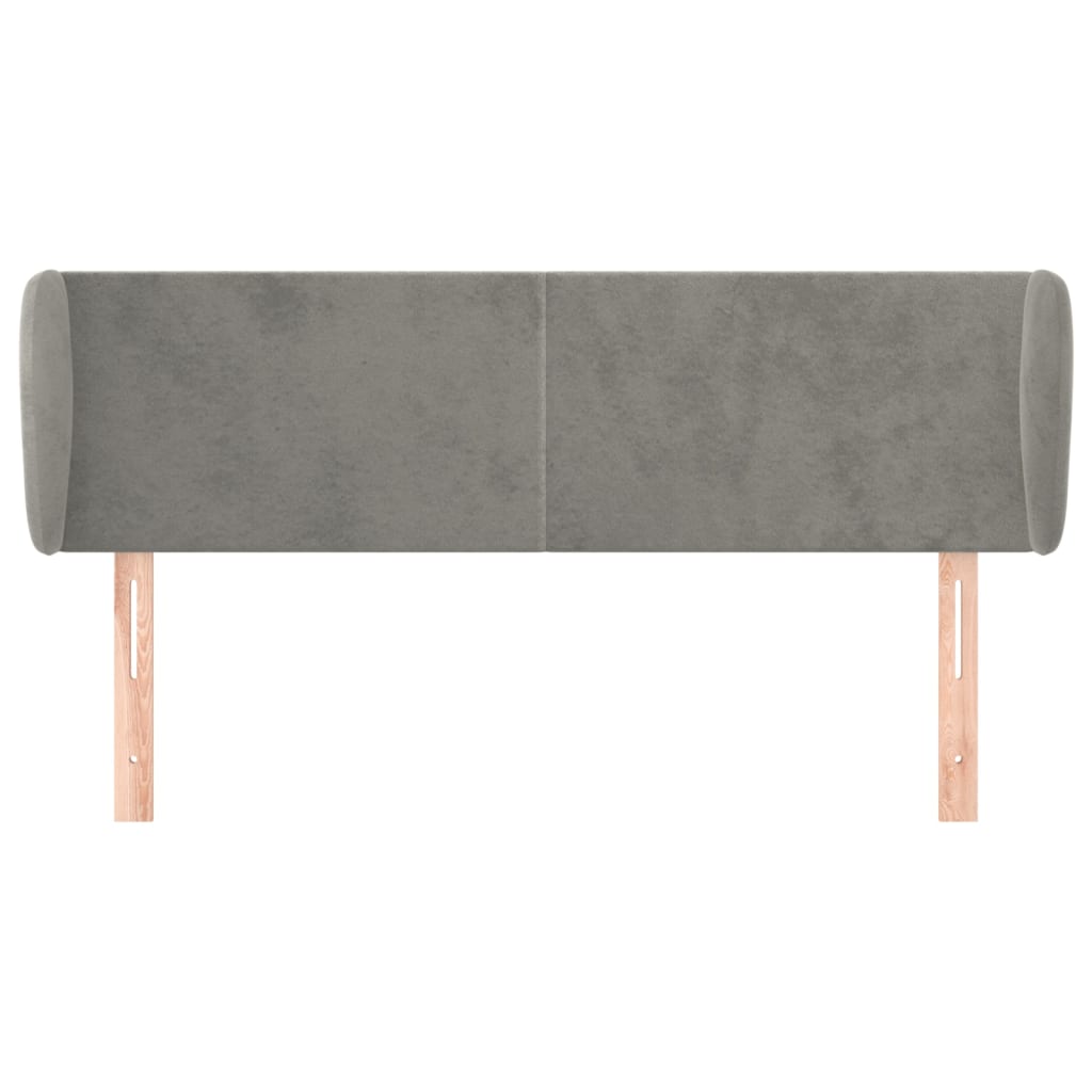 Hoofdbord Met Randen 147X23X78/88 Cm Fluweel Lichtgrijs