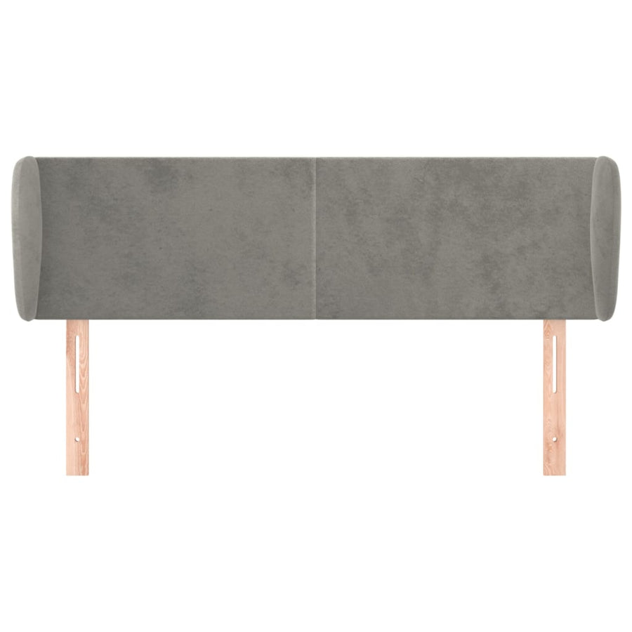 Hoofdbord Met Randen 147X23X78/88 Cm Fluweel Lichtgrijs
