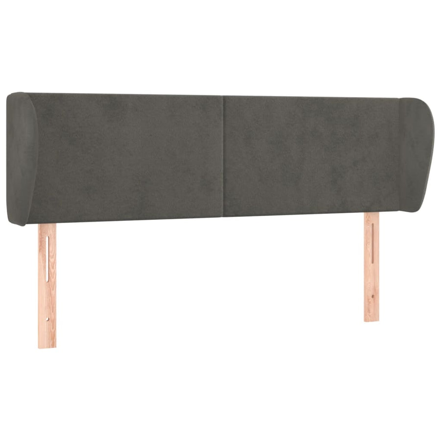 Hoofdbord Met Randen 147X23X78/88 Cm Fluweel Donkergrijs
