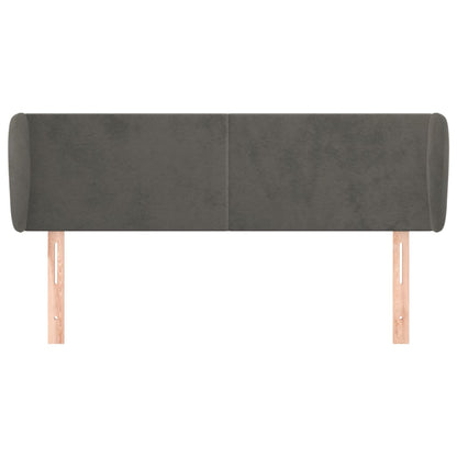 Hoofdbord Met Randen 147X23X78/88 Cm Fluweel Donkergrijs