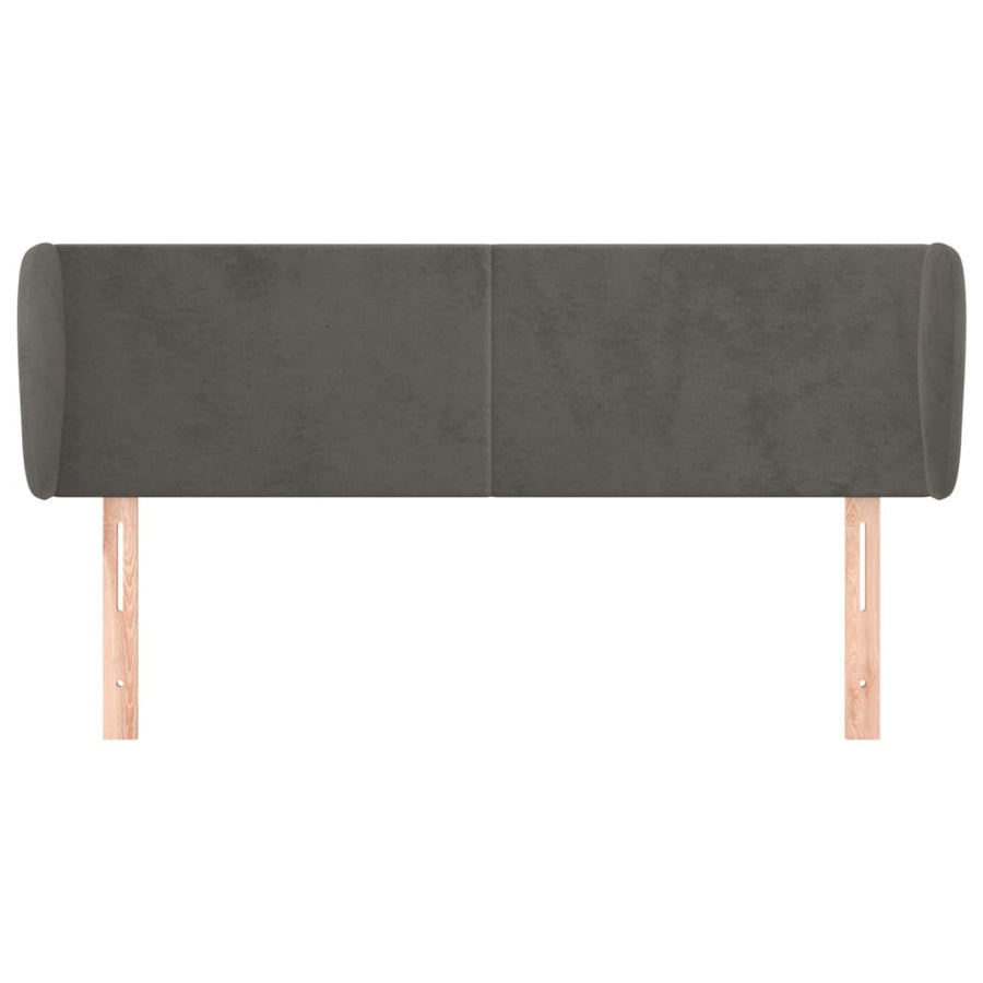 Hoofdbord Met Randen 147X23X78/88 Cm Fluweel Donkergrijs