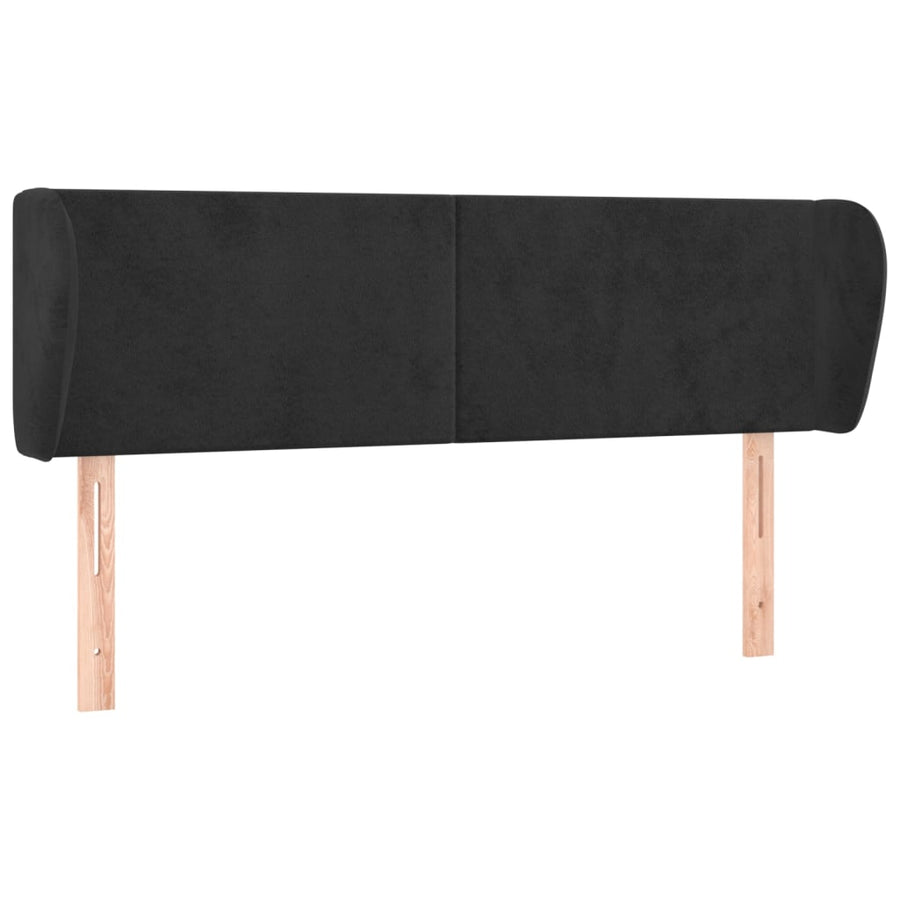 Hoofdbord Met Randen 147X23X78/88 Cm Fluweel Zwart