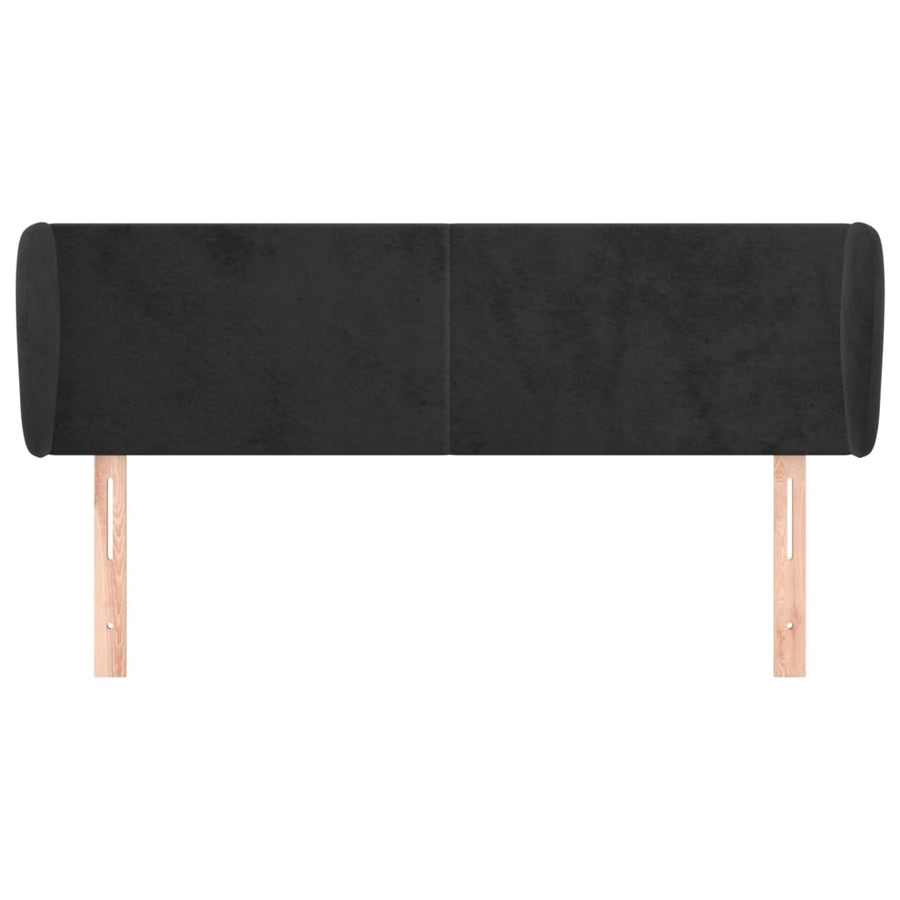 Hoofdbord Met Randen 147X23X78/88 Cm Fluweel Zwart