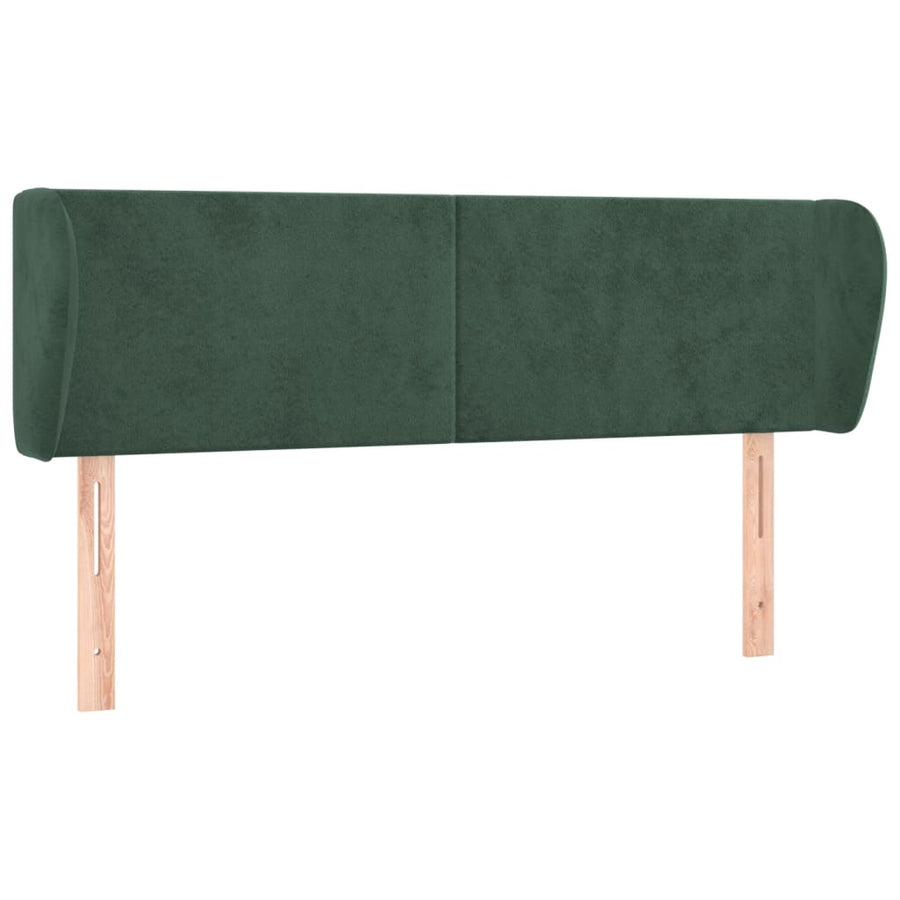 Hoofdbord Met Randen Fluweel 147 x 23 x 78/88 cm Donkergroen