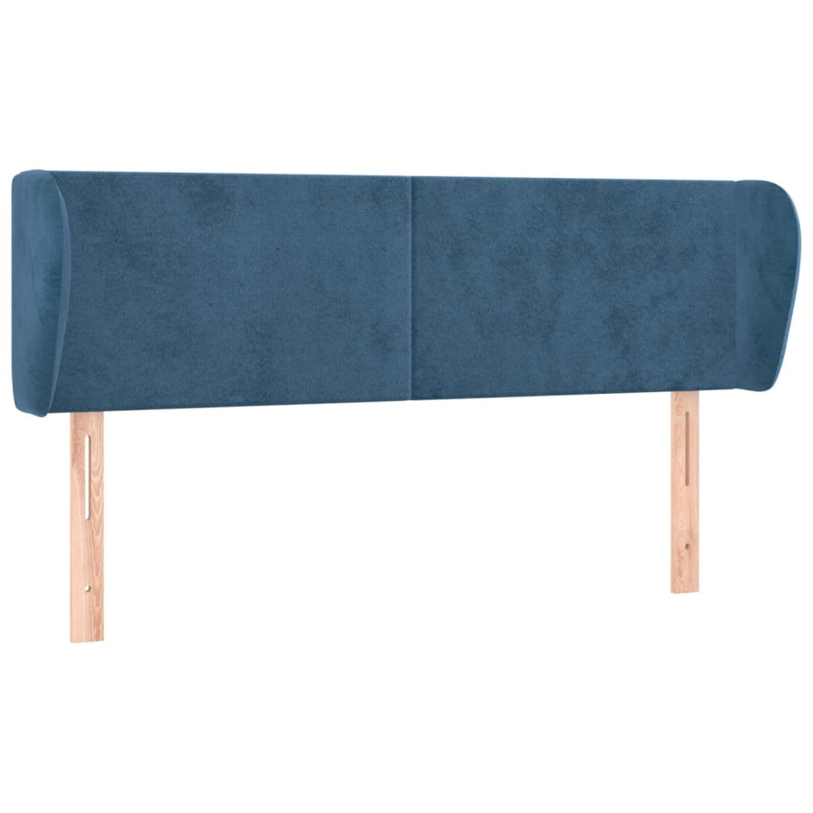 Hoofdbord Met Randen Fluweel 1 147 x 23 x 78/88 cm Donkerblauw