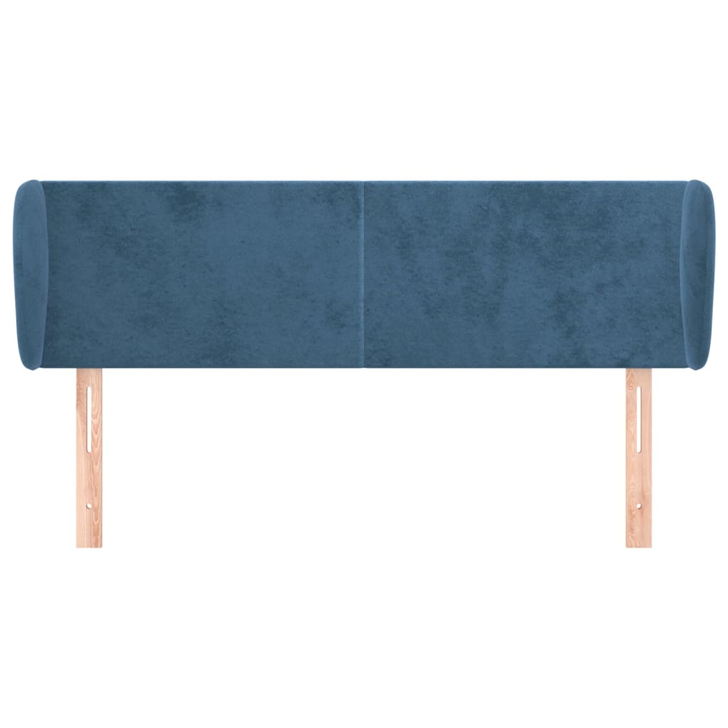 Hoofdbord Met Randen Fluweel 1 147 x 23 x 78/88 cm Donkerblauw