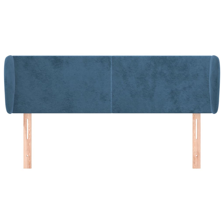 Hoofdbord Met Randen Fluweel 1 147 x 23 x 78/88 cm Donkerblauw