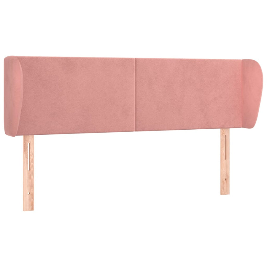 Hoofdbord Met Randen Fluweel 147 x 23 x 78/88 cm Roze