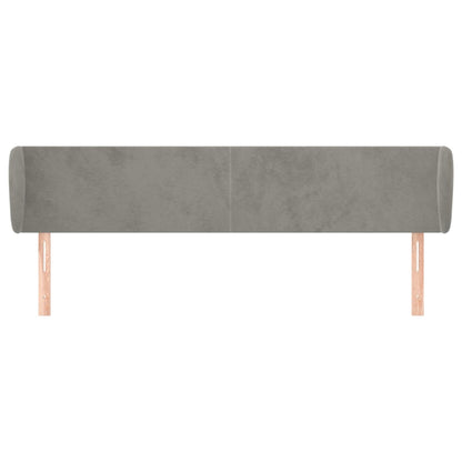 Hoofdbord Met Randen 163X23X78/88 Cm Fluweel Lichtgrijs